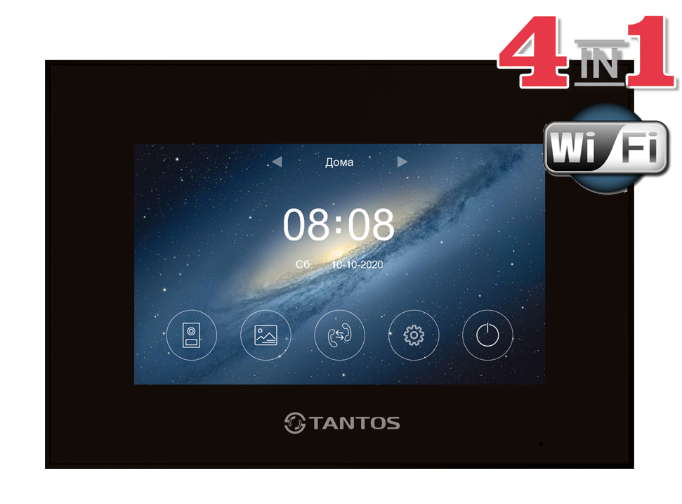 Marilyn HD Wi-Fi IPS (Черный) Монитор цветного видеодомофона 7 дюймов Tantos