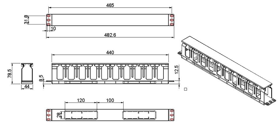 CM-1U-D66-PL-COV Кабельный организатор пластиковый с крышкой 19 Hyperline