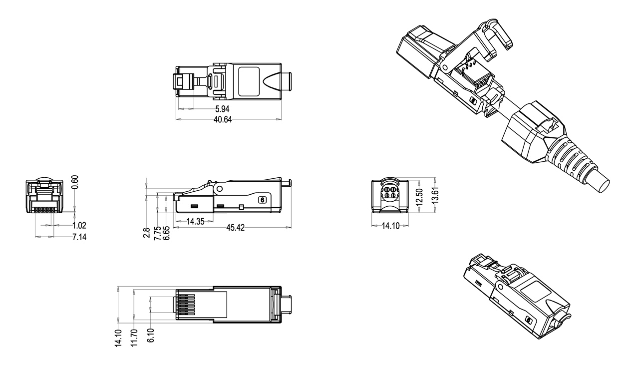 PLUD-8P8C-S-C6-VL Разъем RJ-45 (8P8C) под витую пару Hyperline