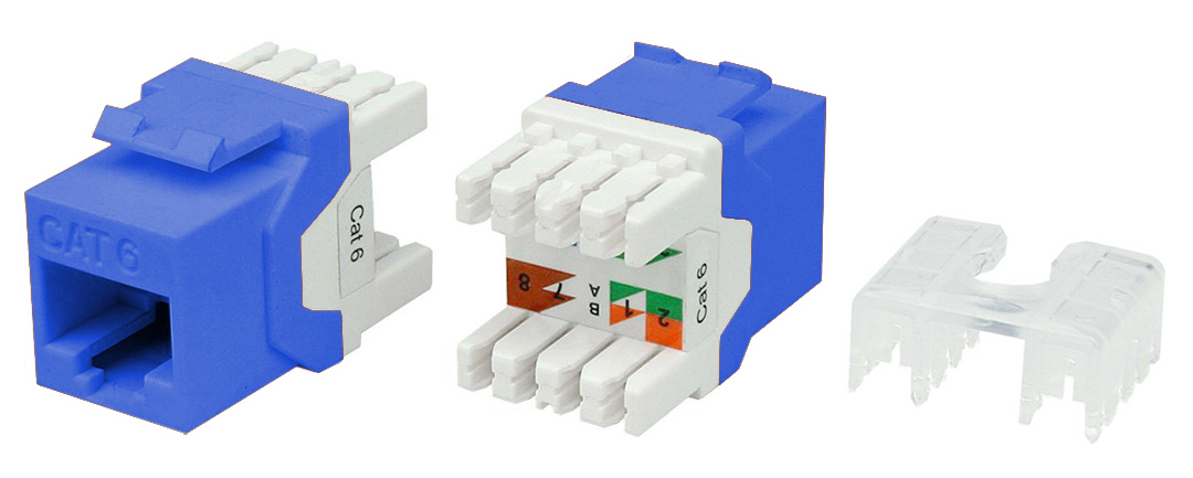 KJ8-8P8C-C6-180-BL Вставка Keystone Jack RJ-45(8P8C) Hyperline