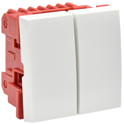 CKK-40D-VD2-K01 Выключатель двухклавишный ВК1-22-00-П (на 2 модуля) ПРАЙМЕР белый IEK