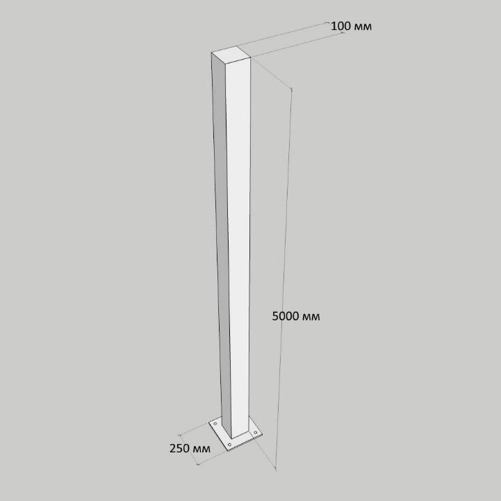 СТ-5М-100 Столб 5 метров квадратный CamBox
