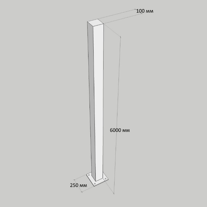 СТ-6М-100 Столб 6 метров квадратный CamBox