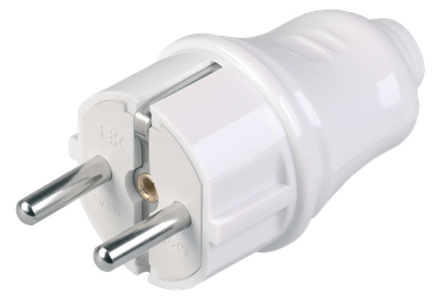 EVP10-16-01-K01 Вилка разборная прямая ВПп10-01-Ст с заземляющим контактом 16А белая IEK