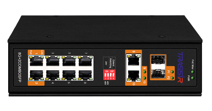 TR-NS15122S-300-8POE Неуправляемый промышленный коммутатор TRASSIR