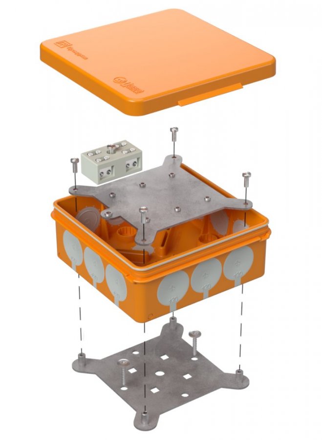 60-0303-FR6.0-4-2-Р Коробка огнестойкая разветвительная для о/п двухкомпонентная Е15-Е60 100х100х40 Промрукав