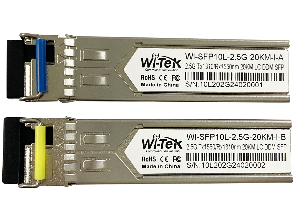 WI-SFP10L-2.5G-20KM-I Комплект одноволоконных промышленных модулей Wi-Tek