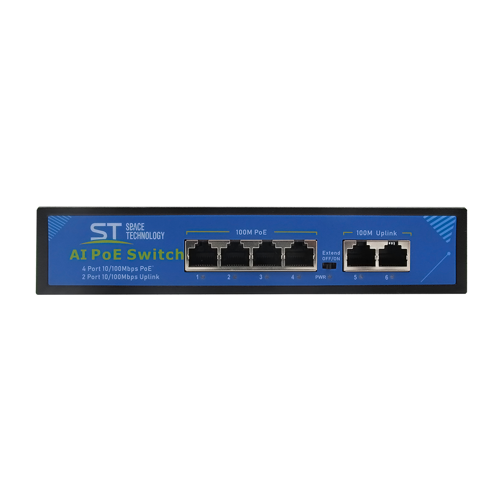 ST-S46POE (2М/65W/А) PRO (версия 4) Источник питания Switch POE 4-х портовый Space Technology