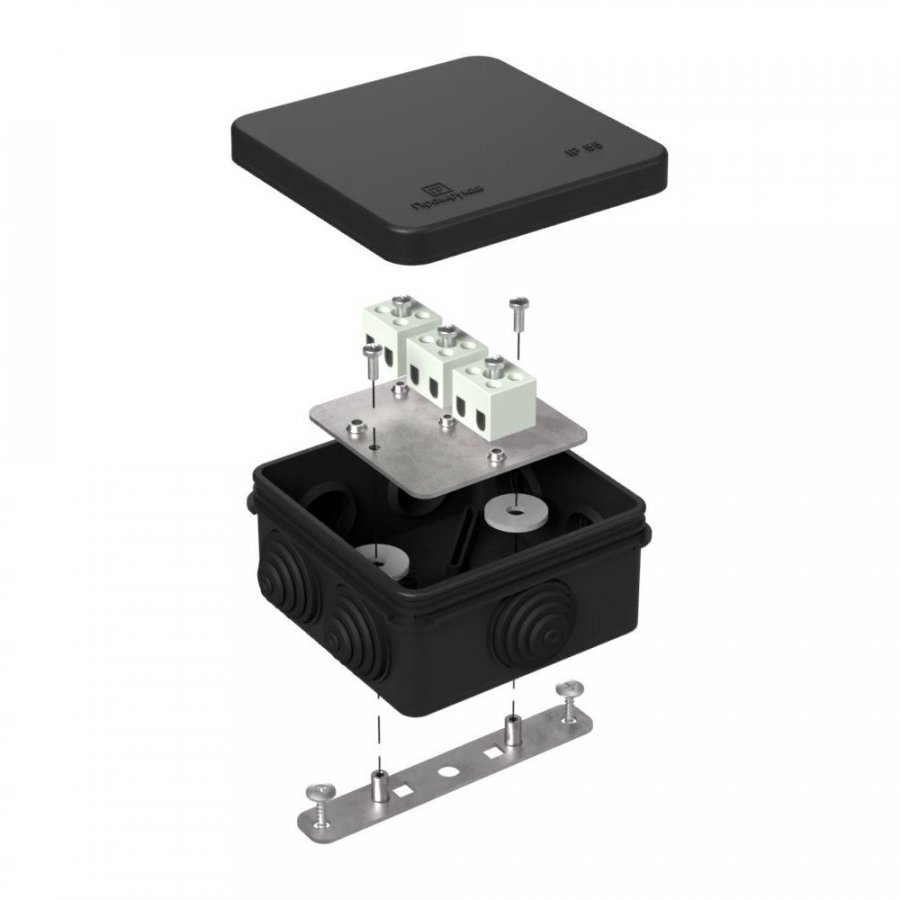40-0210-9005-FR1.5-6 Коробка огнестойкая для о/п Е15-Е120 RAL9005 80х80х40 Промрукав