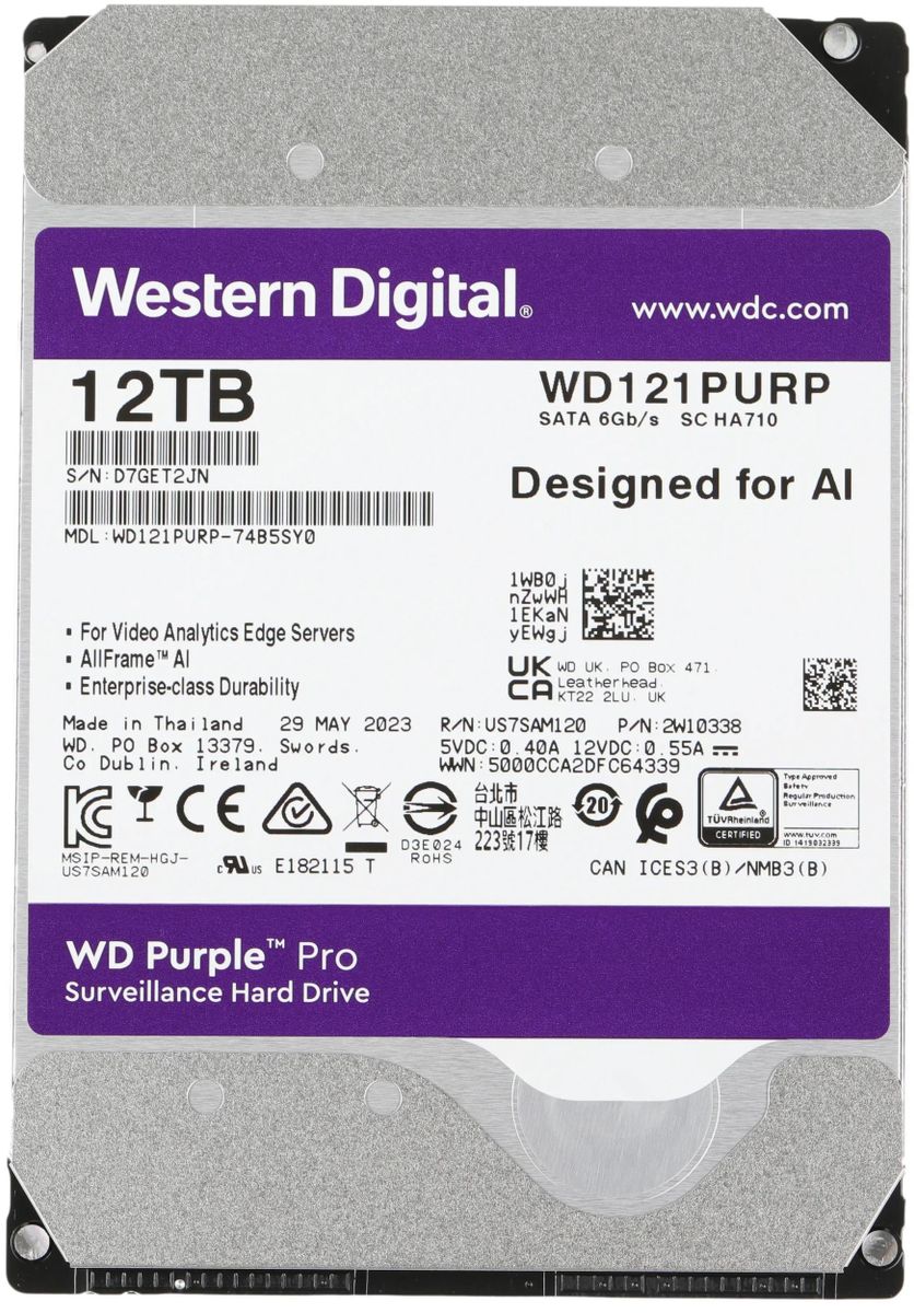 WD121PURP 12ТБ Жесткий диск WD Purple Pro Western Digital