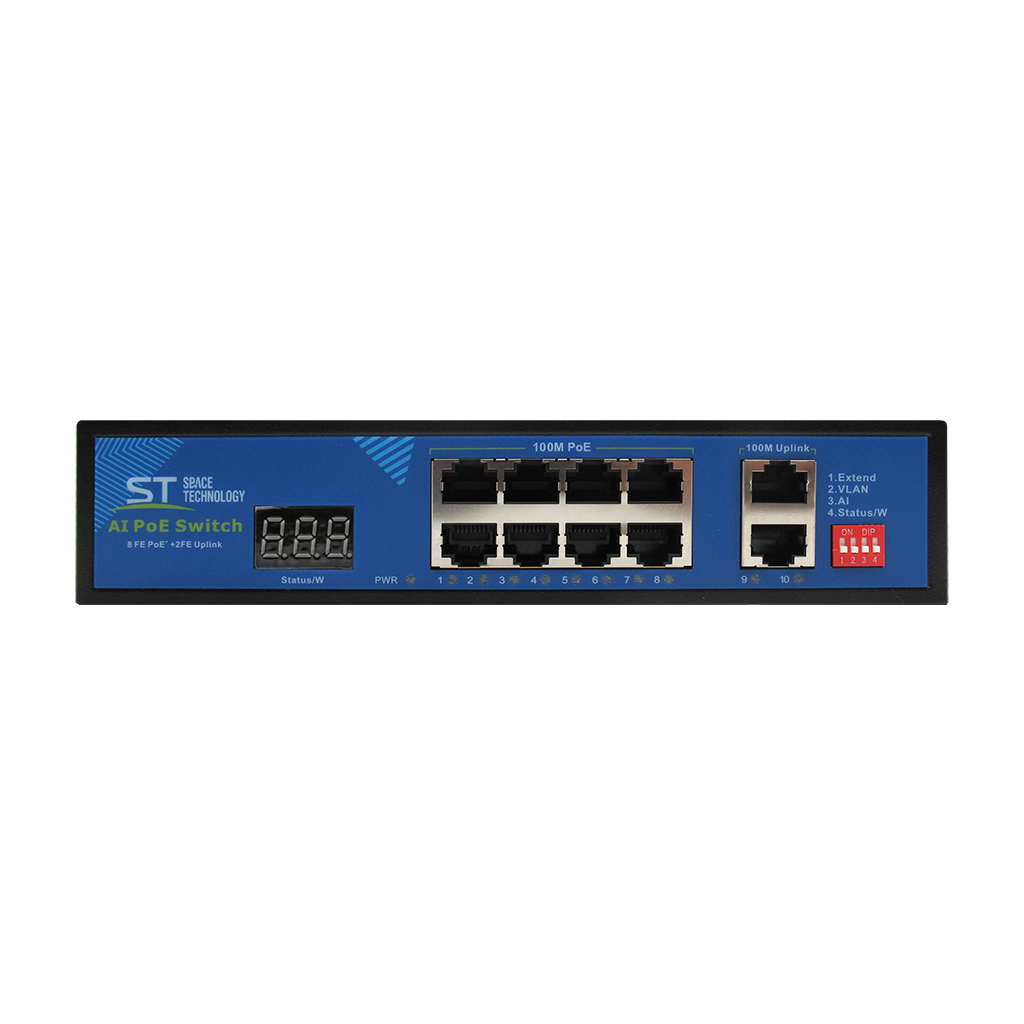 ST-S812POE (2M/150W/А/SC) PRO Коммутатор Switch POE 8-ми портовый Space Technology