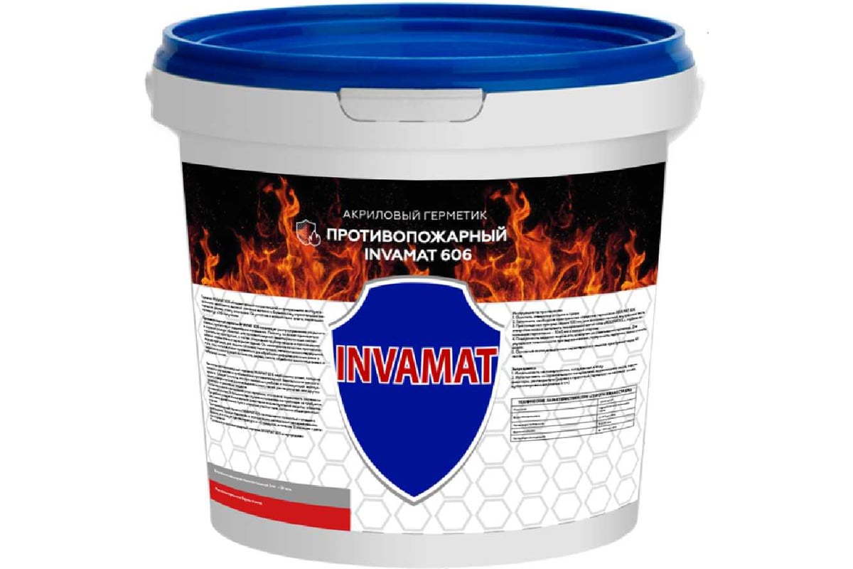 606 Противопожарный акриловый герметик ведро 20 кг INVAMAT