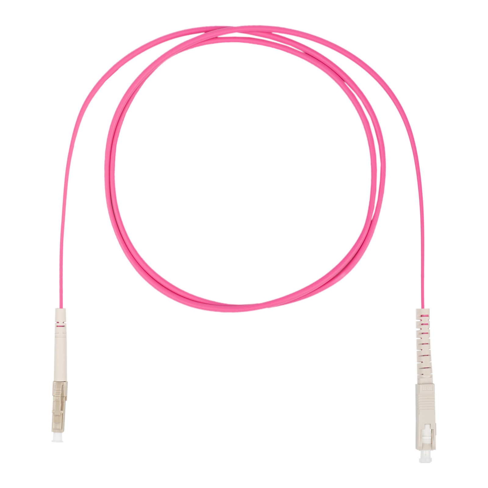 DR-220130 Шнур оптический коммутационный (патч-корд), LC-SC симплекс (simplex) OM4, нг(А)-HF, маджента, 0,5 м Datarex