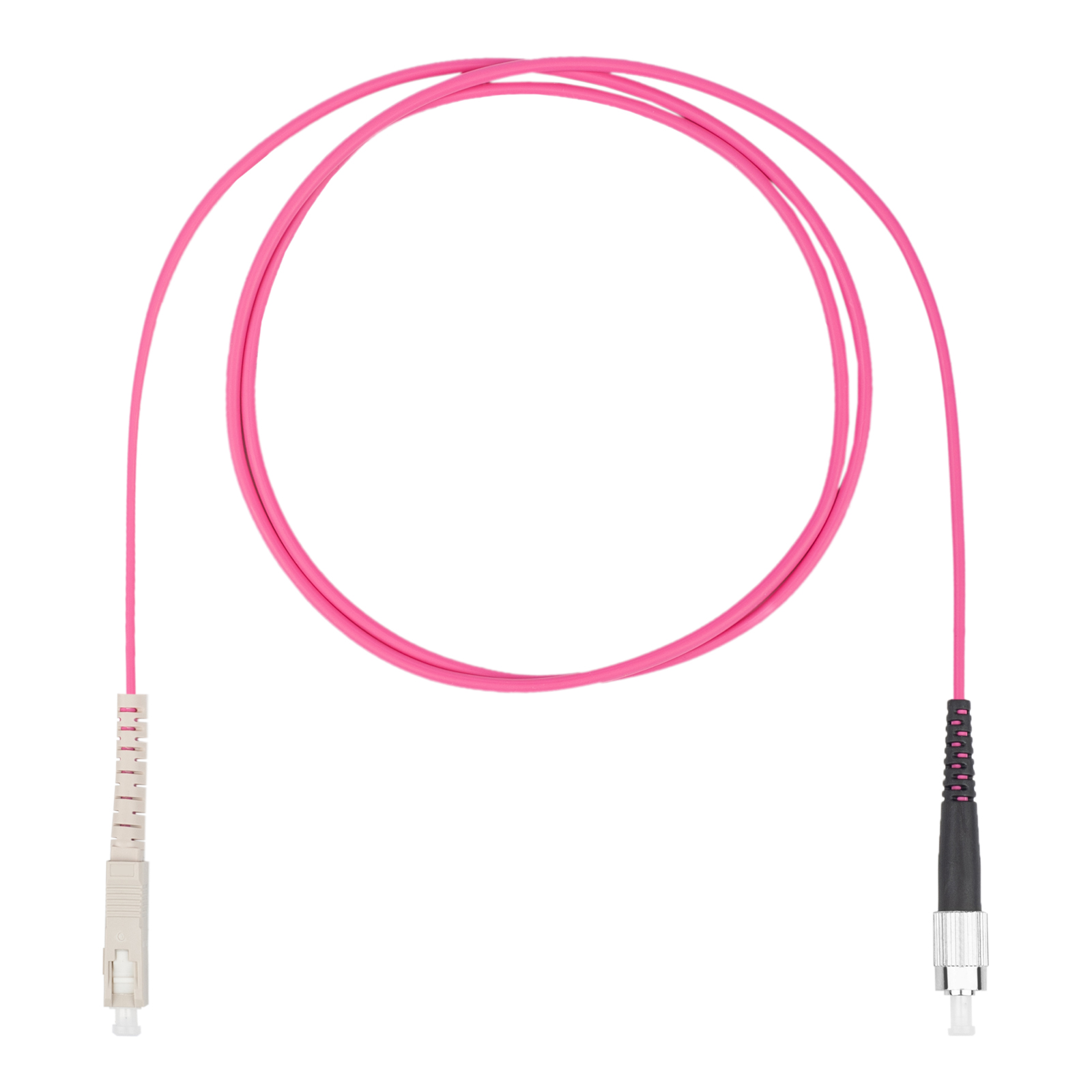DR-221230 Шнур оптический коммутационный (патч-корд), SC-FC симплекс (simplex) OM4, нг(А)-HF, маджента, 0,5 м Datarex