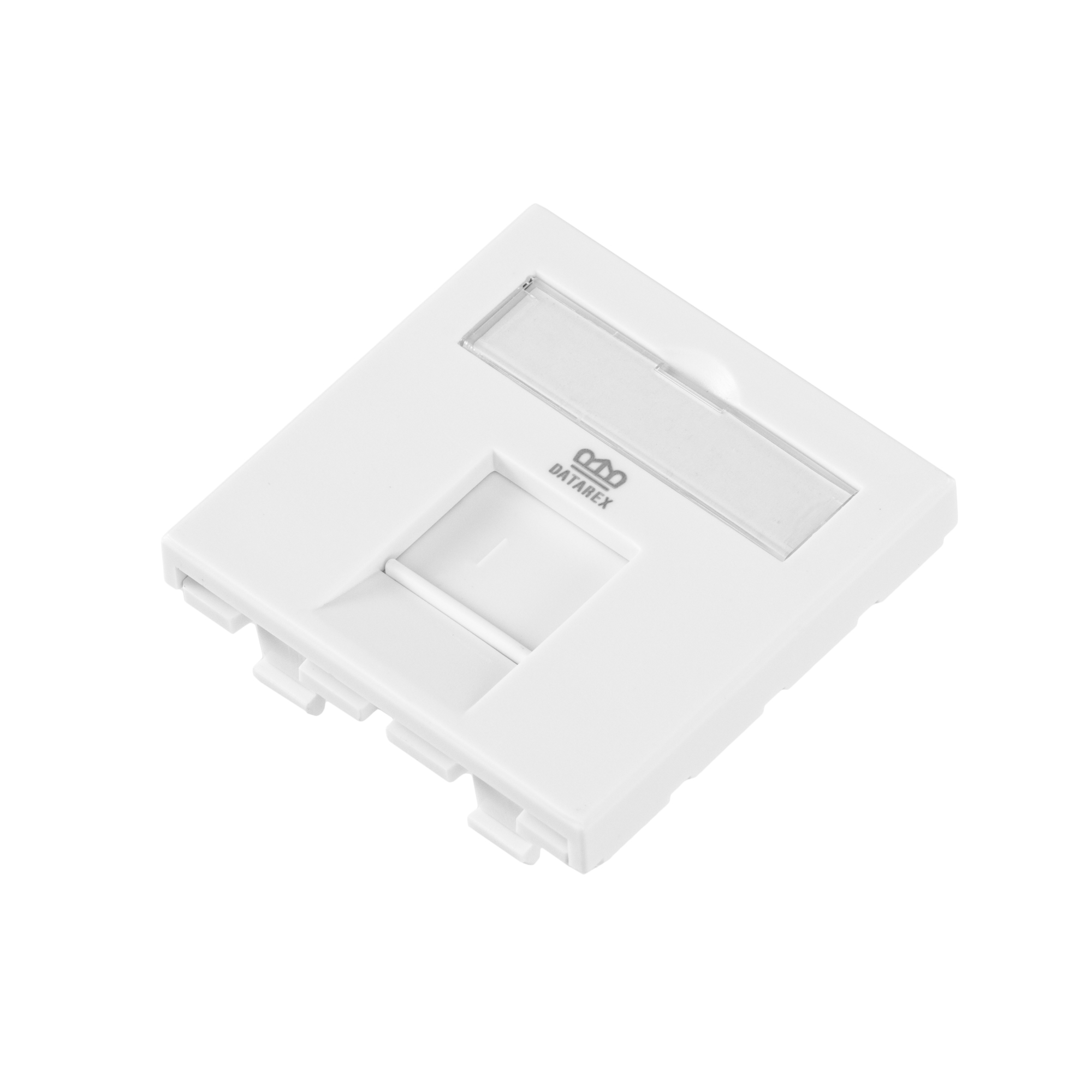 DR-513000 Адаптер 45х45 мм для модуля Keystone, 1 порт, шторка, белый Datarex