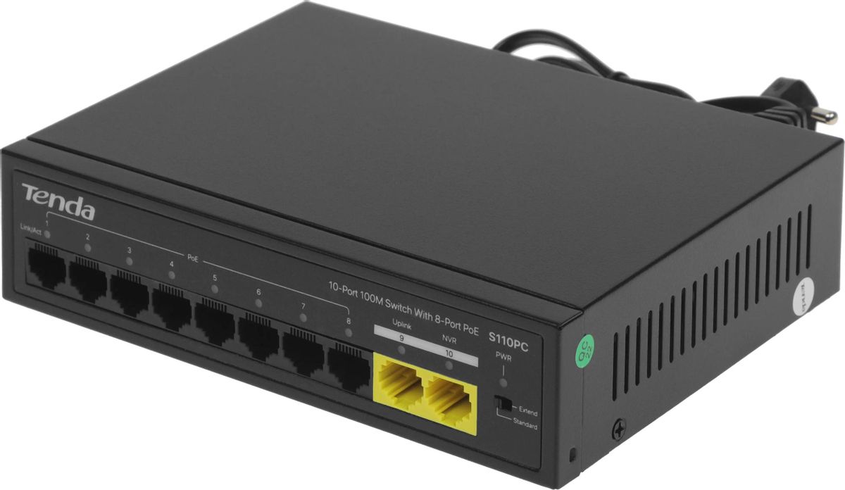 S110PC PoE-коммутатор 8-портовый Tenda