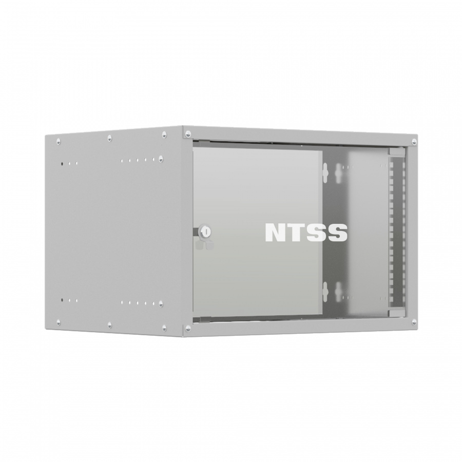 NTSS-WL6U5545GS Шкаф настенный телекоммуникационный LIME 6U 550х450х370мм, 2 профиля 19, дверь стекл