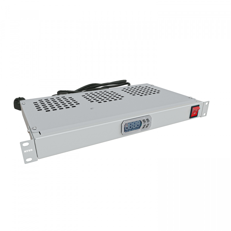NTSS-FAN3/19T Модуль вентиляторный крепление на 19 1U, 3 элемента, электронный термоконтроллер, цифр