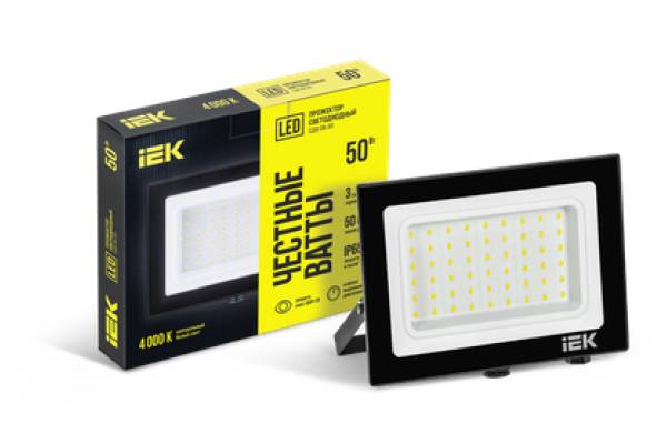 LPDO601-50-40-K02 Прожектор СДО 06-50 светодиодный черный IP65 4000 K IEK