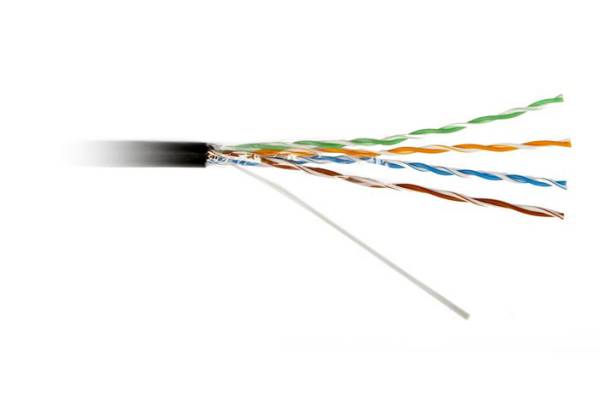 UUTP4-C5E-S24-SW-OUT-PE-BK-500 (500 м) Кабель витая пара U/UTP (черный) Hyperline
