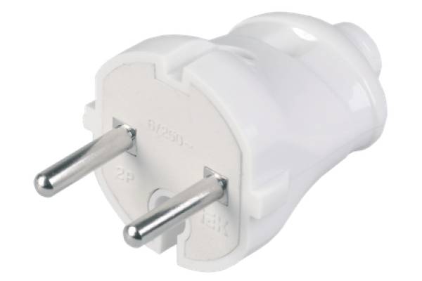 EVP20-06-01-K01 Вилка разборная прямая ВПп20-01-Ст без заземляющего контакта 6А белая IEK