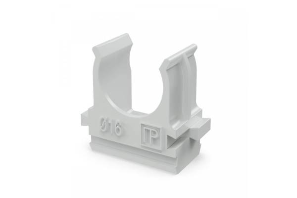 PR.02716 Крепёж-клипса для труб Полистирол д16 (100шт/2000шт уп/кор) Промрукав