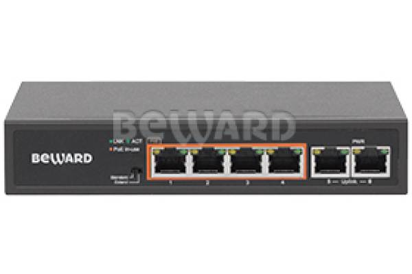 ST-6HP4 Коммутатор Ethernet с поддержкой PoE неуправляемый 6 портов Beward