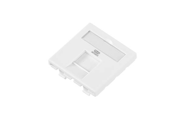 DR-513000 Адаптер 45х45 мм для модуля Keystone, 1 порт, шторка, белый Datarex