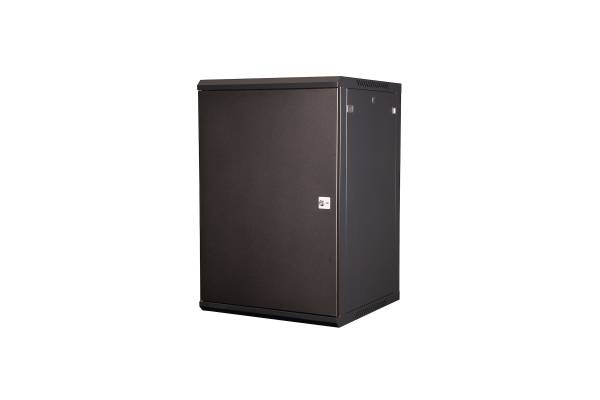 DR-645101 Шкаф 19 телекоммуникационный настенный, 18U 901х600х600 мм, дверь металл, черный Datarex