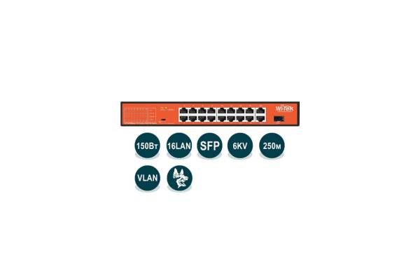 WI-PS518GH Неуправляемый коммутатор Wi-Tek