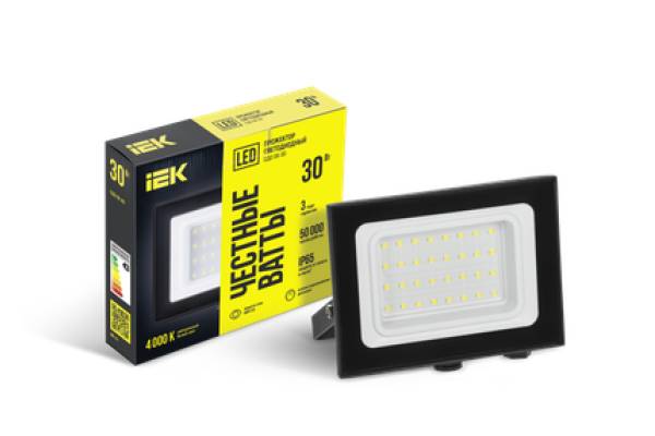 LPDO601-30-40-K02 Прожектор СДО 06-30 светодиодный черный IP65 4000 K IEK