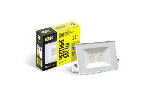 LPDO601-20-65-K01 Прожектор светодиодный СДО 06-20 IP65 6500K белый IEK