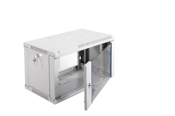 ШРН-Э-6.350 Шкаф телекоммуникационный настенный разборный 6U (600х350) дверь стекло, серый, ЦМО