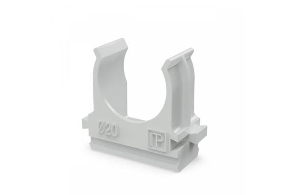 PR.02720 Крепёж-клипса для труб Полистирол д20 (100шт/1500шт уп/кор) Промрукав