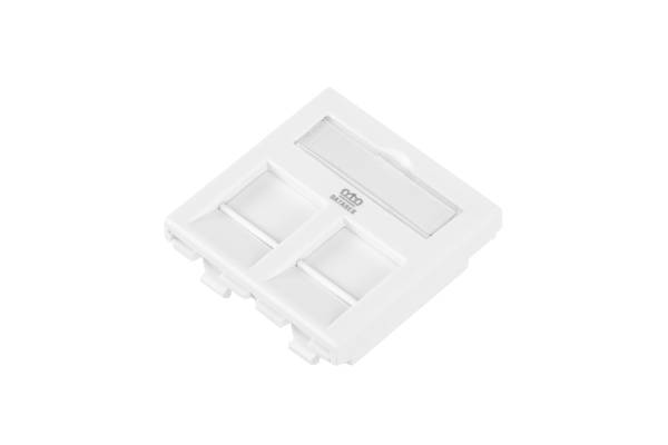 DR-513100 Адаптер 45х45 мм для модуля Keystone, 2 порта, шторки, белый Datarex